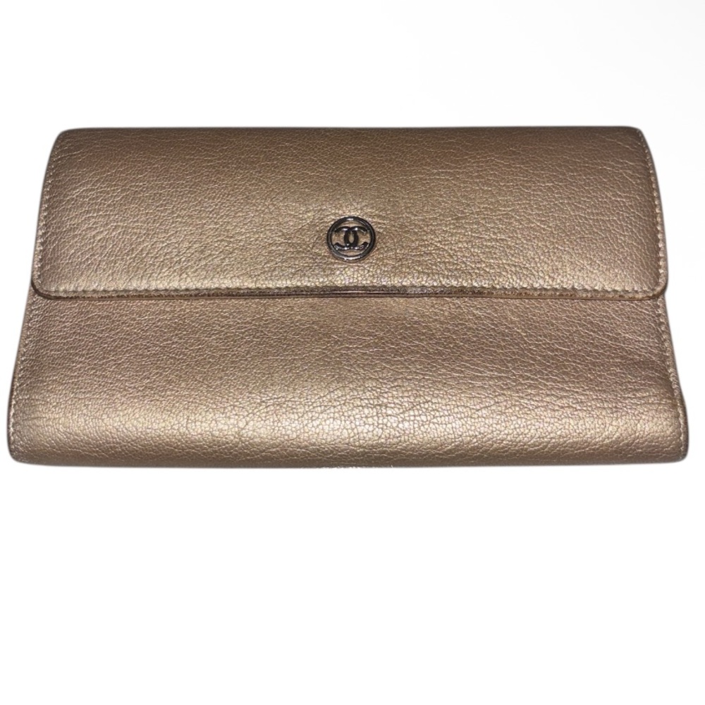Chanel Metallic Goatskin Large Flap Wallet